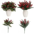 thumbnail image 1 of Christmas Berry Decorations, Artificial Floral Arrangement, Foam Berry Stems, Bendable Metal Wire, Festive Home Decor, 1 of 8