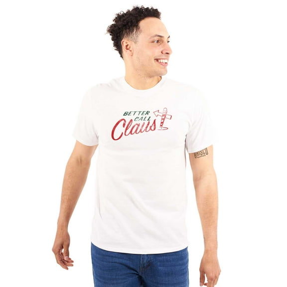 Christmas Better Call Claus Plus Size Crewneck Graphic Tee Shirt Brisco Brands 5X