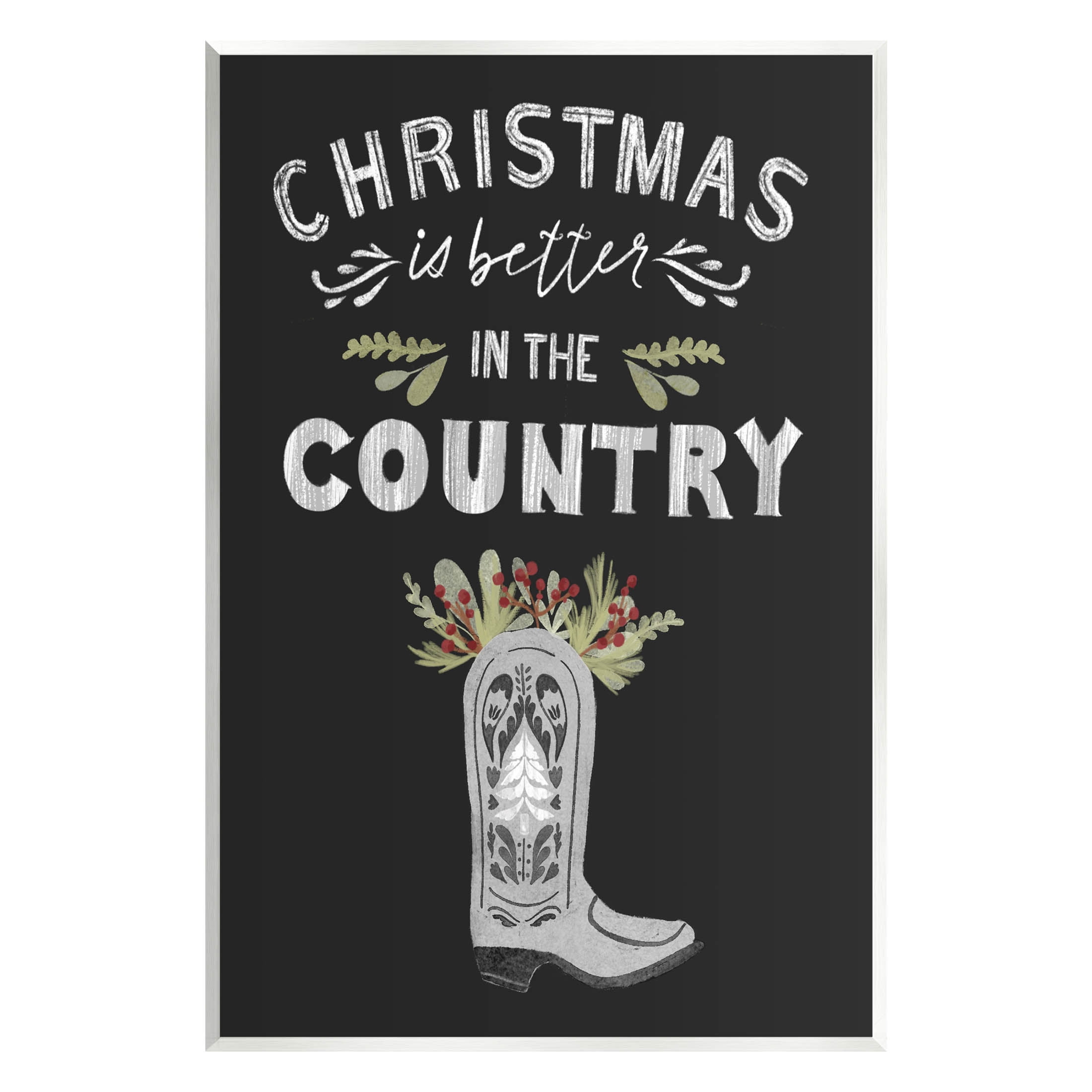 Christmas Better In Country Phrase Holiday Graphic Art Unframed Art Print Wall Art
