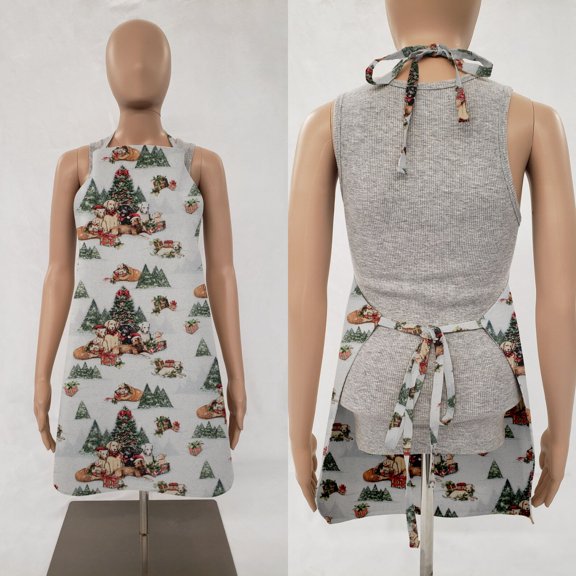 Christmas Bib Apron by Penny's Needful Things (Christmas Dogs & Puppies)
