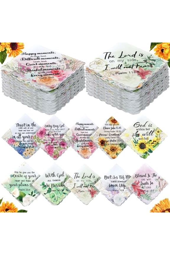 Christmas Bible Verse Handkerchiefs Christian Handkerchiefs for Women Inspirational Quote Xmas Christian Gifts