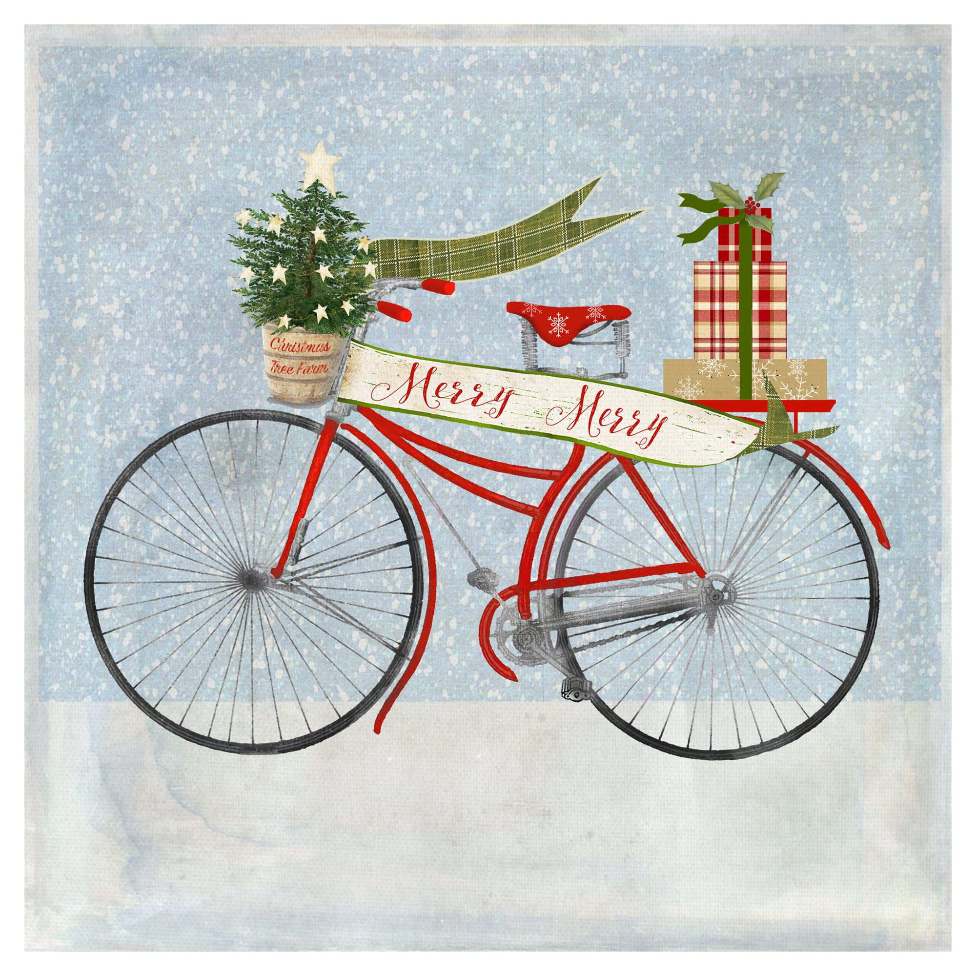 Free Shipping! Masterpiece Art Gallery Christmas Bicycle Canvas