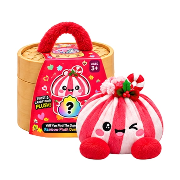 Christmas Big Mystery Dumpling Plush Toys, Cute Plush Stuffed Steamed Bun Squishies, Festive Gift