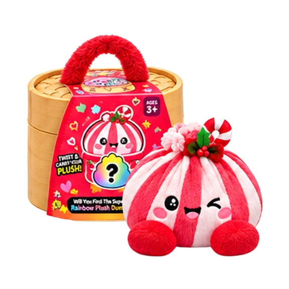 Christmas Big Mystery Dumpling Plush Toys, Cute Plush Stuffed Steamed Bun Squishies, Festive Gift