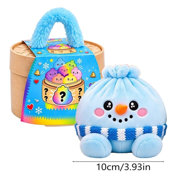 Christmas Big Mystery Dumpling Plush Toys, Cute Plush Stuffed Steamed Bun Squishies, Festive Gift