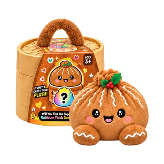 Christmas Big Mystery Dumpling Plush Toys, Cute Plush Stuffed Steamed Bun Squishies, Festive Gift
