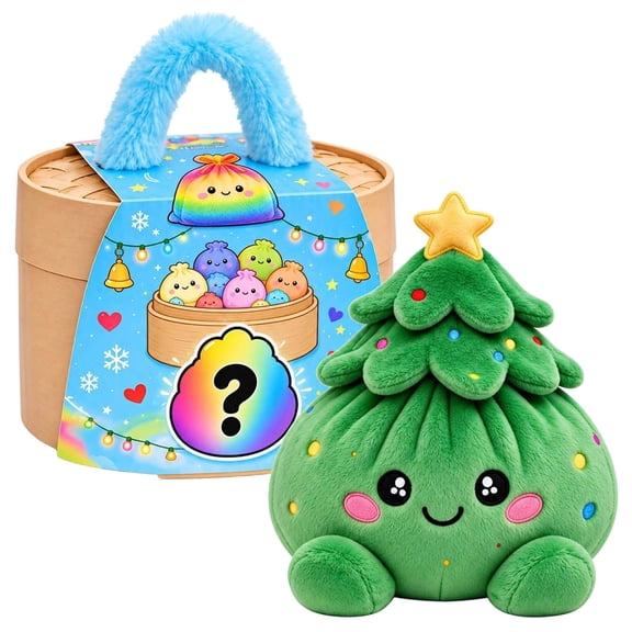 Christmas Big Mystery Dumpling Plush Toys, Cute Plush Stuffed Steamed Bun Squishies, Festive Gift
