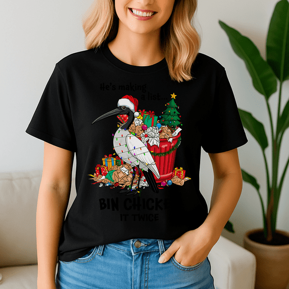 Christmas Bin Chicken, Funny Christmas TShirt, Santa Shirt, Vintage Holiday Tee, Merry Xmas Gift, Family Holiday Outfits