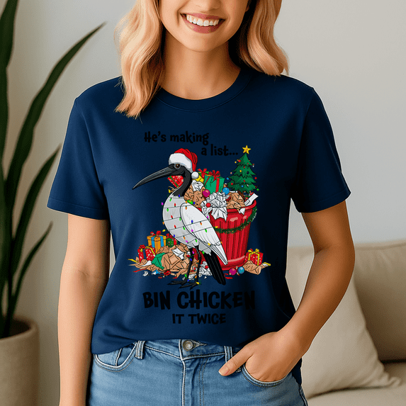 Christmas Bin Chicken, Funny Christmas TShirt, Santa Shirt, Vintage Holiday Tee, Merry Xmas Gift, Family Holiday Outfits