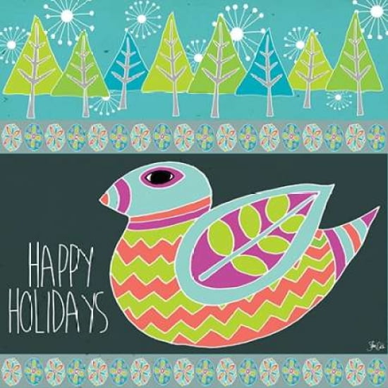 Christmas Bird I Canvas Art - Shanni Welsh (24 x 24)