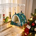thumbnail image 1 of Christmas Bird Nest, Hanging Plush Bed for Cage Small Birds, B _ Green _ L, 1 of 6