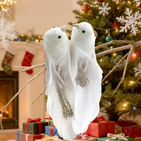 Christmas Bird Ornaments under $5! Cagogo Colorful Feather Christmas Birds Ornaments, Artificial Bird Decorations for Christmas Tree, Festive Foam Bird Picks for Holiday Decor, Xmas Tree Decorations,