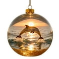 thumbnail image 1 of Christmas Birds Glass Ornament, Clear Glass Dolphin Hang for Xmas Tree, Wild Forest Bird Christmas Ball Globe, Bird Memorial for Family Neighbor Friends, 1 of 4