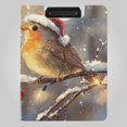 thumbnail image 1 of Christmas Birds Trees Snow Foldable Binder Folder Clipboard with Pen Slot Double Clips A4 Size File Storage, 1 of 8