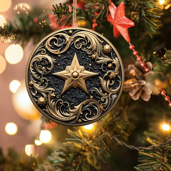 Christmas Birth Blessing Pendant, Acrylic Hanging Ornament, Stereoscopic Vision Design With Festive Symbols, Car Mirror Decoration Accessory For Holiday Season, Vehicle Interior And Gift Presentation