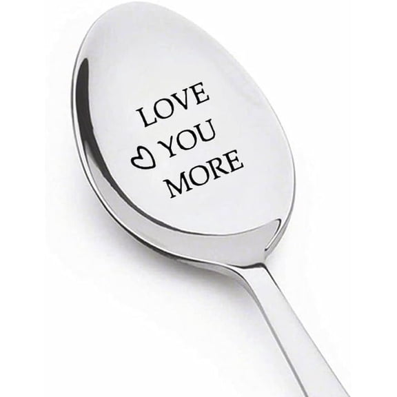 Christmas Birthday Gifts for Couple Best Friend Love You More Gifts Spoon for Grandma Husband Wife Anniversary Valentines Day Gift for Girlfriend Boyfriend Coffee Tea Spoons
