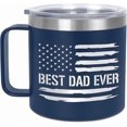 thumbnail image 1 of Christmas Birthday Gifts for Dad from Daughter Son Kids Wife - 14 oz Stainless Steel Insulated Coffee Mug with Lid - Best Dad Ever Birthday Gifts for Men Grandpa, Mens Gift Ideas for Christmas, 1 of 10