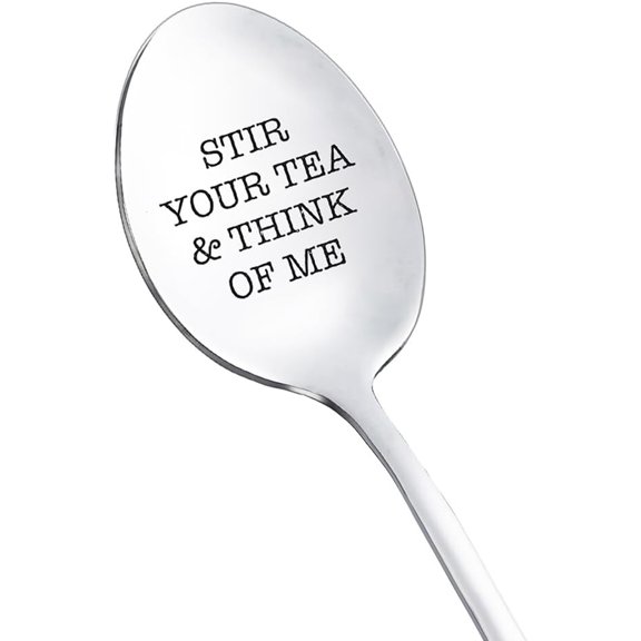 Christmas Birthday Gifts Spoons for Women Men Stir Your Tea and Think of Me Spoon for Tea Coffee Lovers Gift for Boyfriend Daughter Tea Gifts for Tea Lovers Friends Grandma