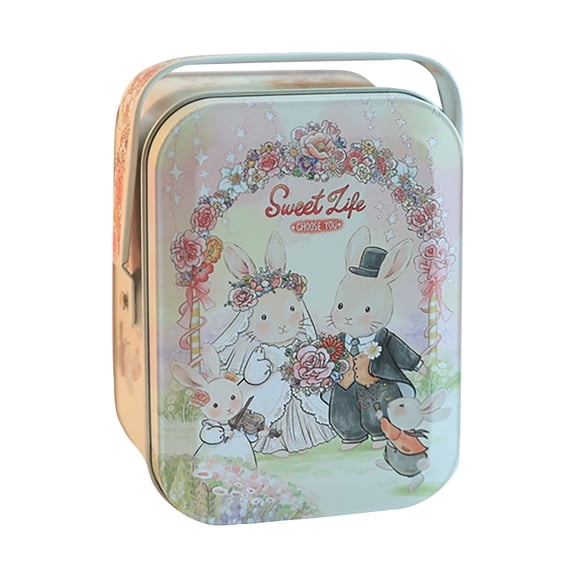 Christmas Biscuits Tin Handheld Metal Cookie Box with Lid – Airtight Sealed, Rust-Resistant, Reusable Gift Tin for Holiday Baking, Cookies, Candies, Festive Storage – 6.3×4.3×3.1 in