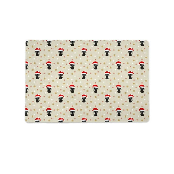 Christmas Black Cats Mat Rectangle -Image by Shutterstock,