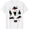thumbnail image 1 of Christmas Black Cats T-Shirt Tee, 1 of 4