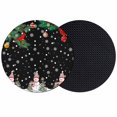 thumbnail image 1 of Christmas Black Coasters Set of 2, Absorbent Coasters for Drinks, Winter Snowman Xmas Pine Branch Cardinal Bird Coaster for Desk Coffee Table Protection, Home Decor House Warming Gifts 4", 1 of 8