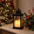thumbnail image 1 of Christmas Black Plastic Candle Lanterns,Farmhouse Style, Small Vintage Camping Indoor Hanging Lamp,for Christmas Wedding Party (Black), 1 of 7