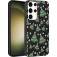 thumbnail image 1 of Christmas Black Print Phone Case for Samsung Galaxy S22 Ultra 5G 6.8", with Aesthetics Pattern Design Soft TPU Silicone Xmas Cases, Shockproof Bumper Protector Camera Girls Women Cover, Tree Gift, 1 of 6