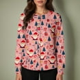 thumbnail image 1 of Christmas Black Scrubs Sets for Women Long Sleeve Snowflake Print Scrub Tops Snap Front Cute Plus Size Lab Coat Nursing Working Uniforms, 1 of 6