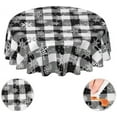 thumbnail image 1 of Christmas Black And White Buffalo Check Snowflake Snowy Plaid Waterproof Picnic Patio Party Round Table Cloth Cover Fabric 60 Inch Circular Tablecloth For 20-47 Inch Home Dining Room Kitchen, 1 of 6
