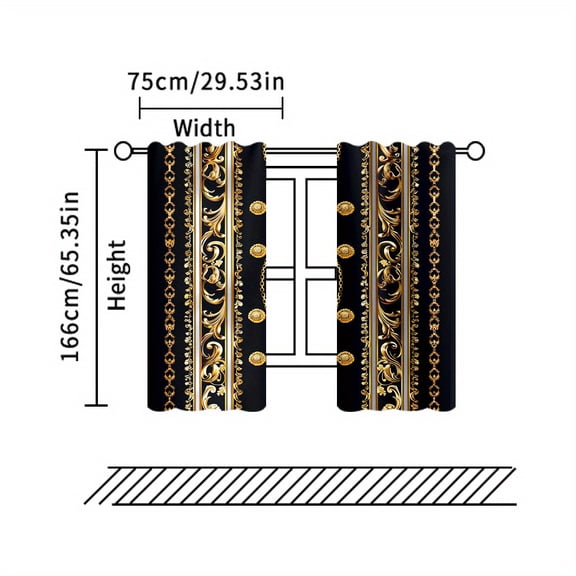 Christmas Blackout Curtain Board - Polyester Faded Knitted with Rod Hanging - Modern Style Machine Washed Digital Printed Curtains -