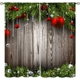 thumbnail image 1 of Christmas Blackout Curtain,Rustic Wooden Plank Bedroom Window Treatments,Christmas Snowflakes Print Window Drapes for Living Room 42x63in, 1 of 6