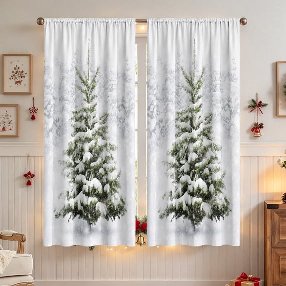 Christmas Blackout Curtains, 2 Panel Holiday Window Curtain Set, Light Blocking Window Drapes, Seasonal Home Window Decor, 23.6x59 inch