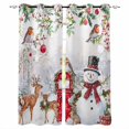 thumbnail image 1 of Christmas Blackout Curtains for Bedroom/Living Room, Thermal Insulated Kitchen Curtains, Snowman Elk Snowflake Xmas Botanical Grommet Darkening Window Treatment Drapes 42"x63"x2, 1 of 8