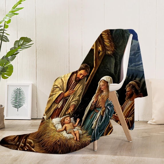 Christmas Blanket 27-80in Soft Flannel Cozy Warm Throw for Sofa Bed Holiday Decor Gift by OVFUIZ