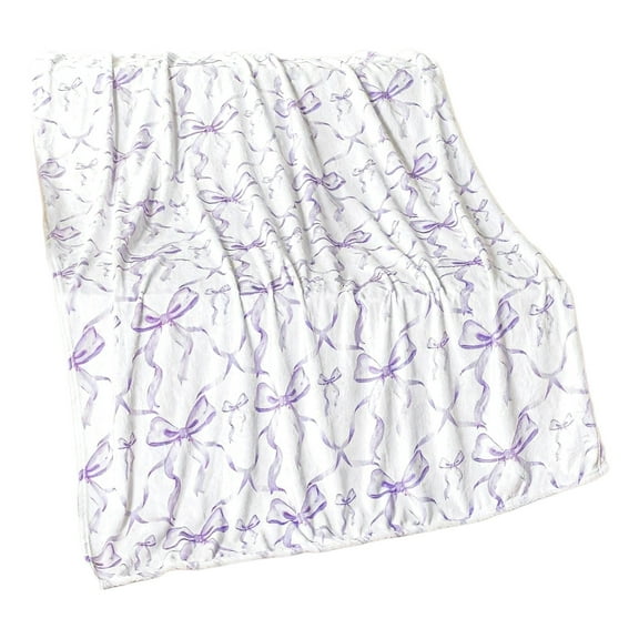 Christmas Blanket Bow Throws Sofa Breathable Fuzzy Blanket Machines Washable Holiday Blankets Bow Warm Throw Blankets Winter Blankets