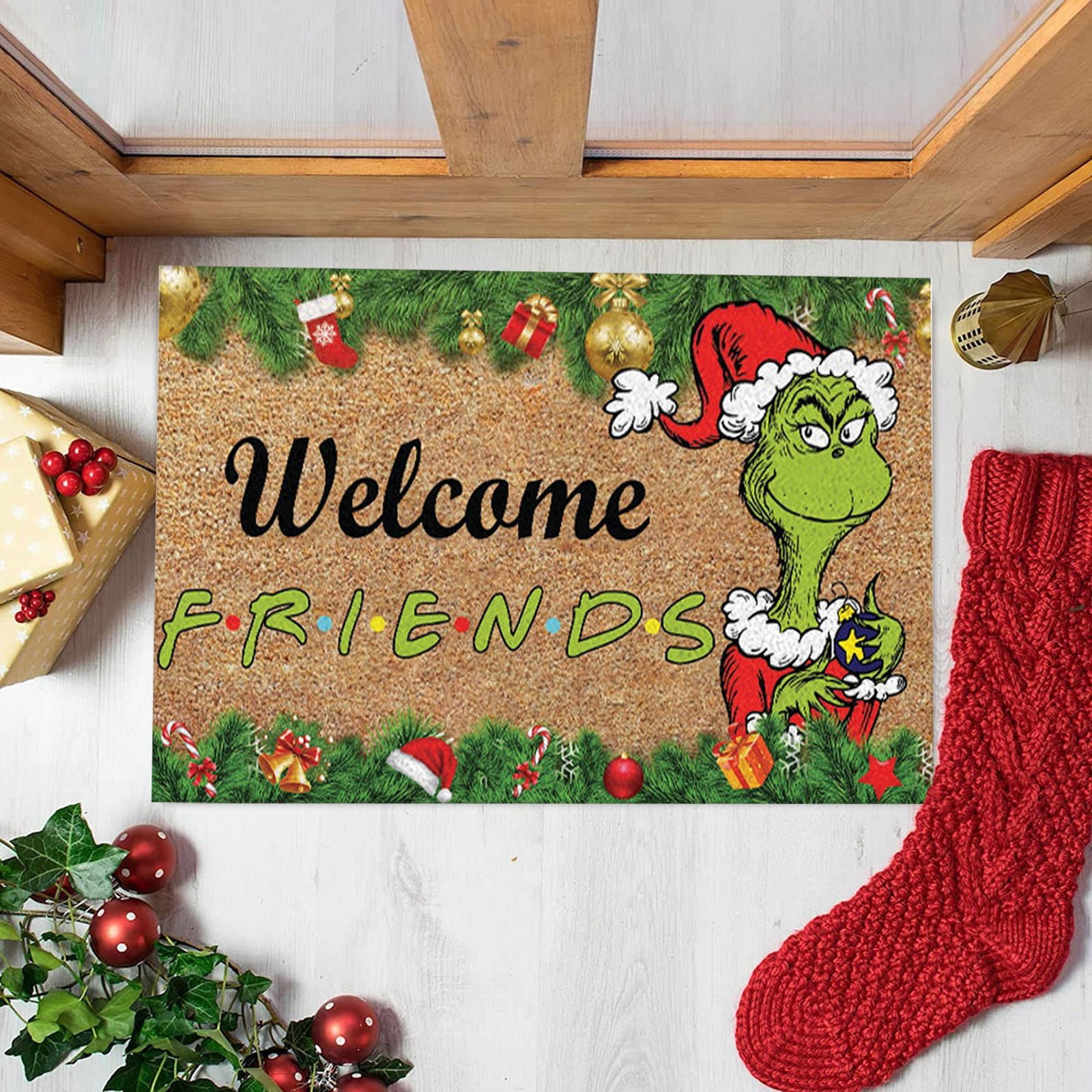 Christmas Blanket Christmas Festival Decoration Front Door Carpet