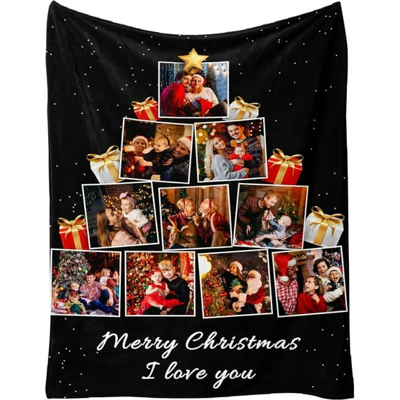 Christmas Blanket Customized Blankets with Photos Custom Blanket with Picture as Christmas Birthday Anniversy Gift Personalized Throw Blankets for Boyfriend Girlfriend Wife