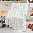 thumbnail image 1 of Christmas Blanket Gold Christmas Throw Blanket, Christmas Blankets and Throws Soft Warm Flannel Christmas Throw Blankets for Couch, Bed, Sofa, 50 x 60 Inch, Gold, 1 of 6