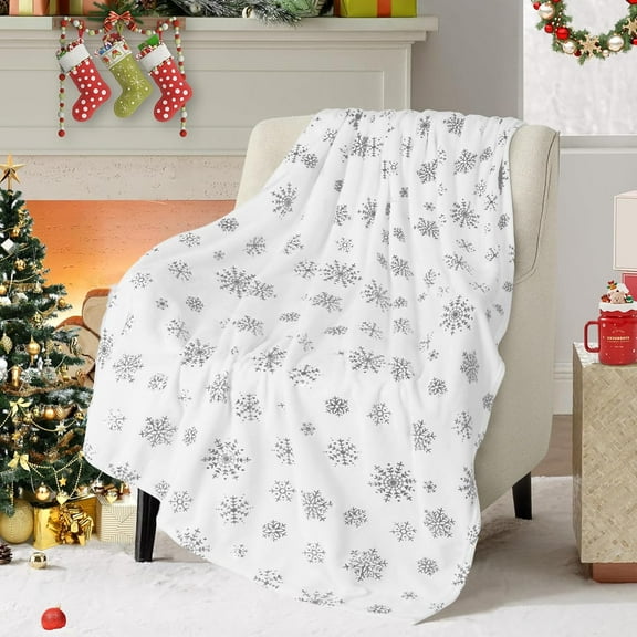 Christmas Blanket Gold Christmas Throw Blanket, Christmas Blankets and Throws Soft Warm Flannel Christmas Throw Blankets for Couch, Bed, Sofa, 50 x 60 Inch, Gold
