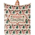 thumbnail image 1 of Christmas Blanket Merry Christmas Throw Blanket with Trees Gifts Snowflake Lightweight Warm Flannel Throw 60"x50", 1 of 6