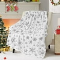 thumbnail image 1 of Christmas Blanket Silver Snowflake Christmas Throw Blanket, Snowflake Christmas Blankets and Throws Soft Warm Flannel Christmas Throw Blankets for Couch, Bed, Sofa, 50 x 60 Inches, Silver, 1 of 6