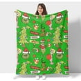 thumbnail image 1 of Christmas Blanket Soft Cozy Throw Blanket Interesting Festival Gift for Couch Sofa Bed Living Room Home Decoration Kids Adults-Grinh (Green, 40''''x50''''), 1 of 6