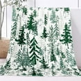 thumbnail image 1 of Christmas Blanket Watercolor Green Pine Tree Throw Blanket Soft Plush Blanket for Xmas Winter Home Bed Sofa Chair, Christmas Gift for Family, 1 of 4