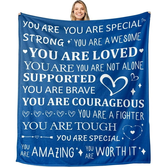 Christmas Blanket for Women Men Get Well Blanket Inspirational Thinking of You Gifts Breast Cancer Surgery Recovery Cancer Comfort Feel Better Gifts for Friends Throw Blanket 50x60