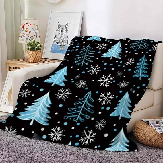 Christmas Blankets Soft Prints Fleece Throw Blanket for Winter Bedding Home Living Room Sofa Couch and Gift Throw Blanket Farmhouse Holiday Decor