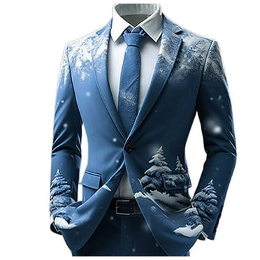 Christmas Blazer Men VOGUES Lapel Loose Men's Jacket Retro Versatile Simple Casual Wind Holiday Suit
