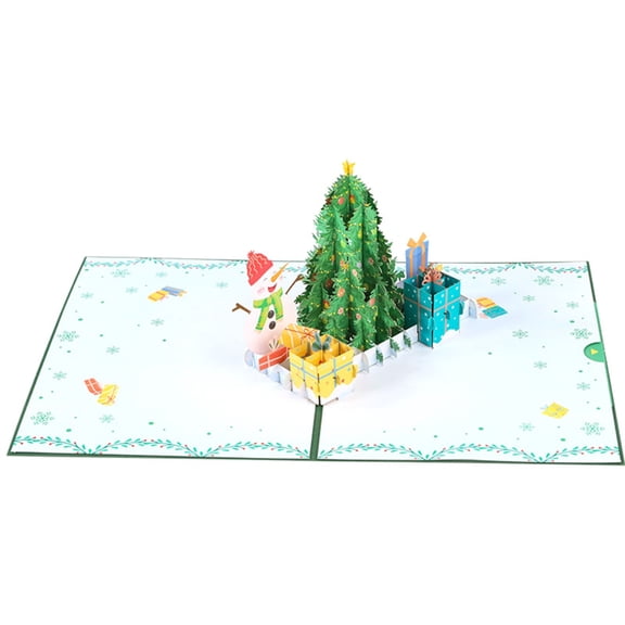 Christmas Blessing Card 3D Greeting Card with Small Blessing Card Inside Festive Fade Christmas Card