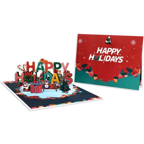 Christmas Blessing Card Set 3D Greeting Cards with DIY Message & Envelope Festive Decorations Christmas Celebration