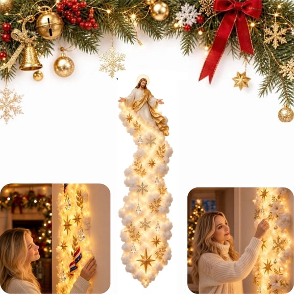 Christmas Blessing Cloud Trail Wall Light Collection waterfall christmas gift glowing wall hanging ornament faith inspired cloud trail decor perfect for fireplace living room holiday showcase,A